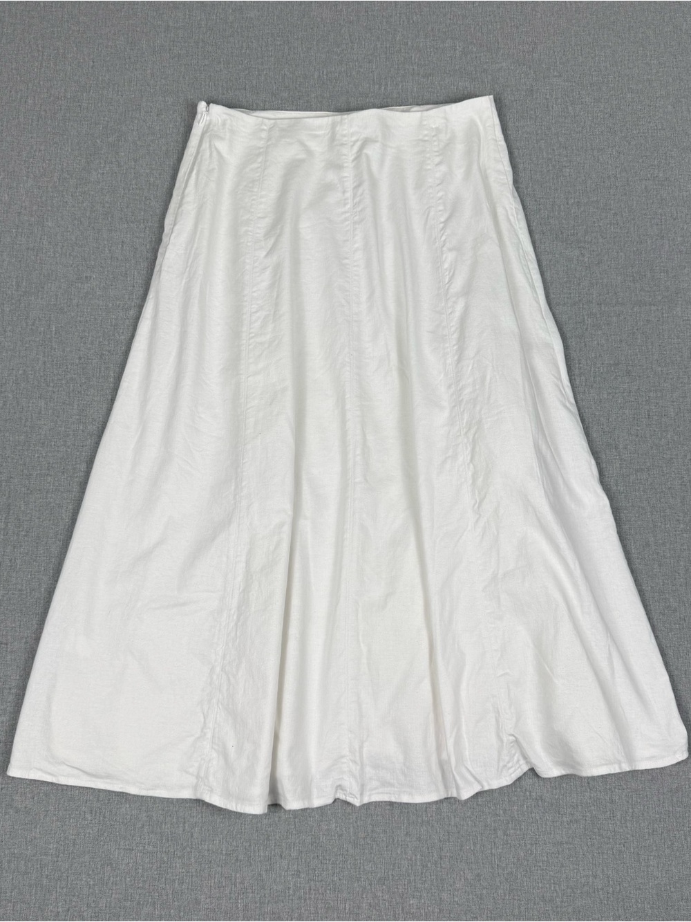 Banana Republic White Linen Blend Midi Skirt Coastal Minimalist 8 - Picture 3 of 12